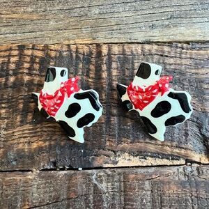 Cow Print Texas Shaped earrings